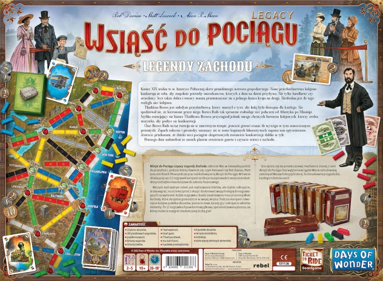 Gra planszowa REBEL Legendy Zachodu z kampanii Wsiąść do Pociągu: Legacy
