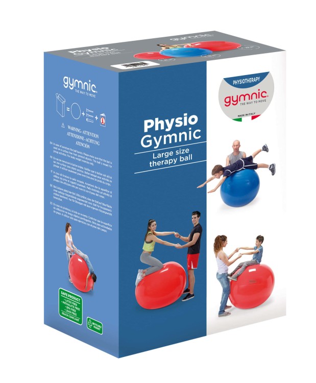 Piłka Gymnic Physio ustawiona obok sprzętu do ćwiczeń motorycznych, sugerująca jej rolę w treningu funkcjonalnym i rehabilitacyjnym