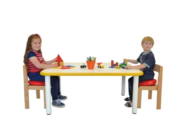 Ujęcie boczne Disco Sit Junior ilustrujące grubość i profil po napompowaniu