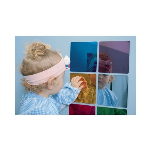 Kolorowe lusterka sensoryczne 15 × 15 cm – 6 szt.