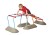 Detal mocowania poprzeczki toru Mini Parkour pokazujący materiał z tworzywa sztucznego i element aluminiowy