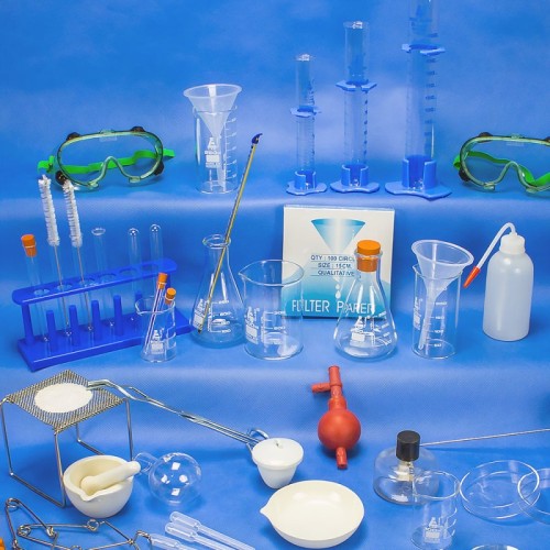 Wyposażenie laboratoryjne JANGAR do doświadczeń z użyciem szkła i przyborów chemicznych