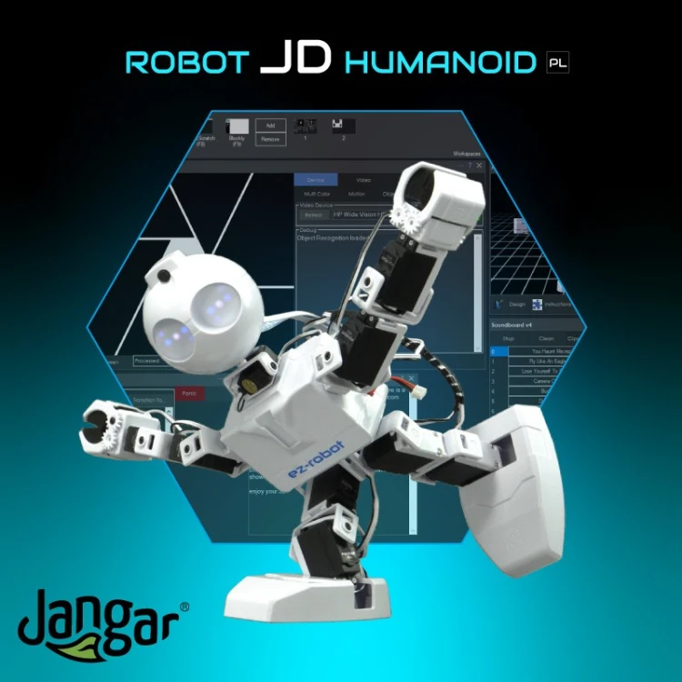 Robot JANGAR JD Humanoid do ćwiczeń z kodowania i poznawania funkcji robotyki