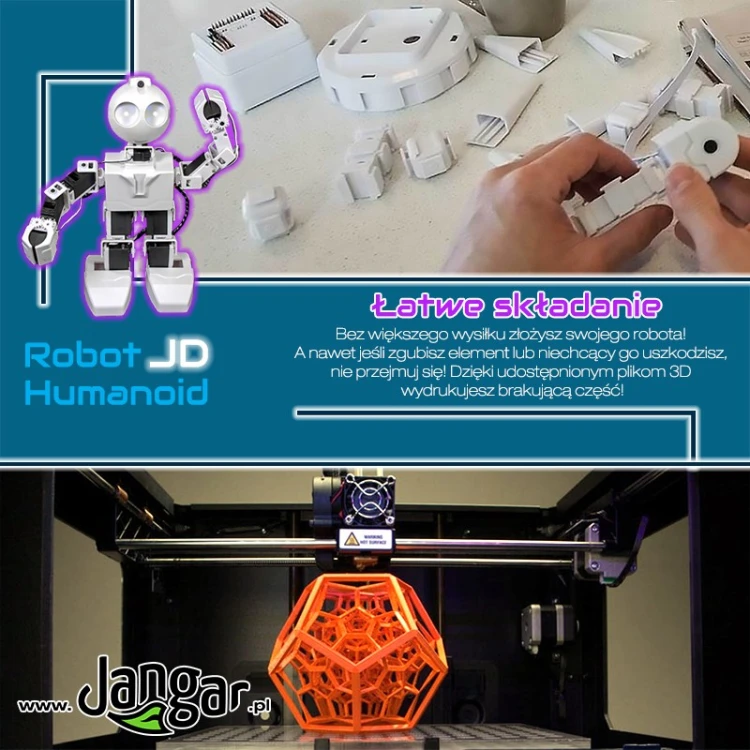 Robot humanoidalny JANGAR do ćwiczeń z kamerą, ruchem i programowaniem