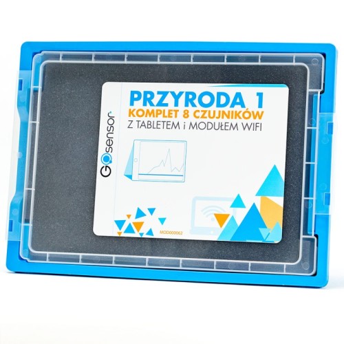 Zbliżenie na czujnik temperatury z sondą MOD000010 oraz inne moduły stosowane w eksperymentach przyrodniczych i szkolnych
