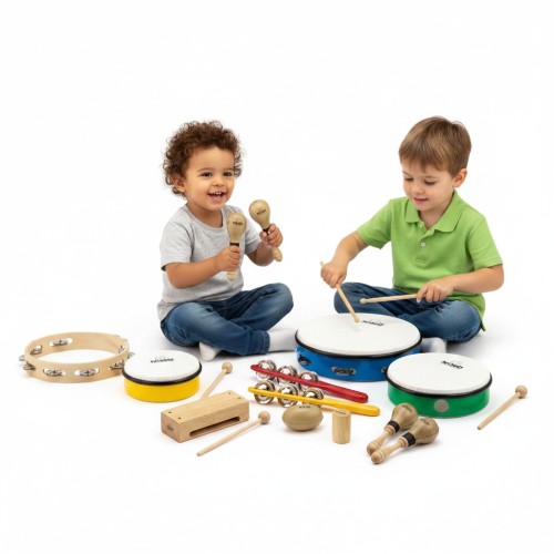 Instrumenty muzyczne dla dzieci NINO – zestaw 12 instrumentów perkusyjnych