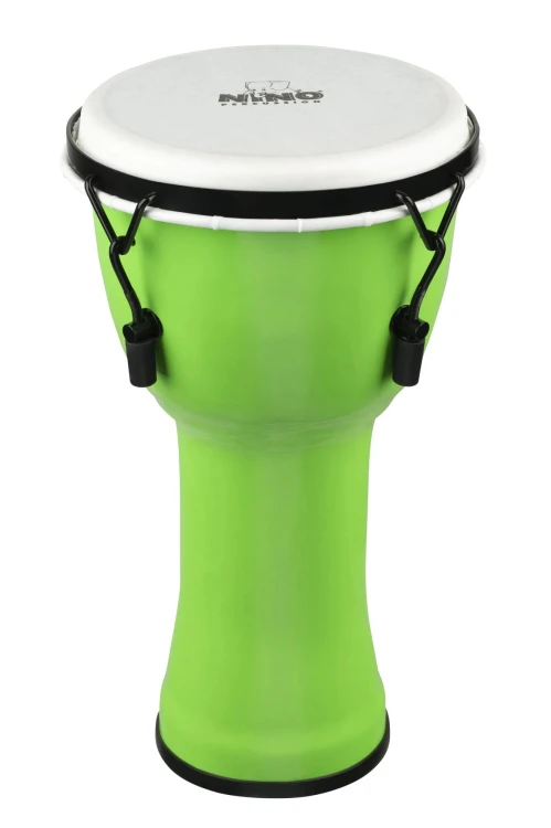 Zielone syntetyczne djembe NINO 8 cali, instrument muzyczny dla dzieci na zajęcia rytmiczne