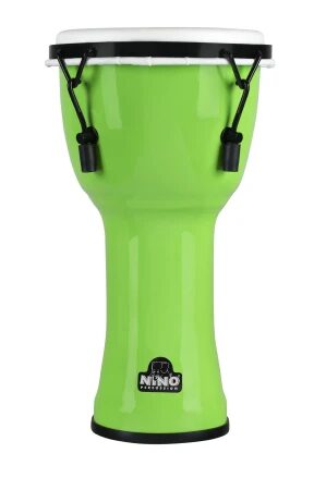 Djembe NINO 8 cali w kolorze zielonym, widok z boku na bęben dla dzieci
