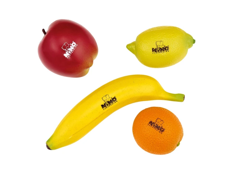 Zestaw shakerów botanicznych NINO w kształcie jabłka i banana, wykonanych z wysokiej jakości plastiku