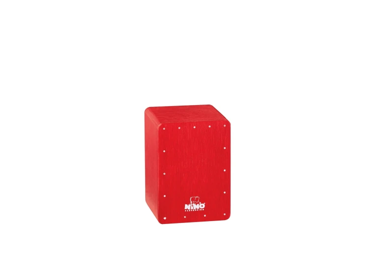 Shaker mini cajon NINO955R czerwony wykonany z brzozy o kompaktowym rozmiarze, przeznaczony dla dzieci powyżej 3 lat