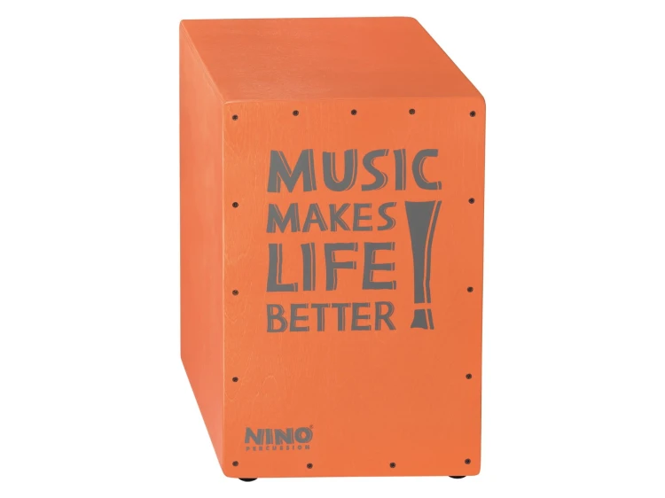 Cajon dla dzieci NINO Percussion z brzozowym korpusem i werblem, widok z przodu
