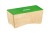 Zielone bongo cajon dla dzieci z drewna brzozy bałtyckiej o wymiarach 30,5 x 14 x 12,5 cm, zapewniające różnorodne dźwięki
