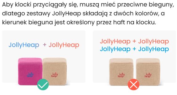 Klocki JollyHeap w użyciu podczas zabawy edukacyjnej, ukazujące zastosowanie w ćwiczeniach motorycznych