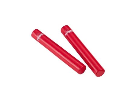 Zbliżenie na czerwone kije grzechotki RATTLE STICKS dla dzieci powyżej 3 lat