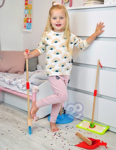 Elementy zestawu do sprzątania TOOKY TOY 6 części z wygodnym stojakiem