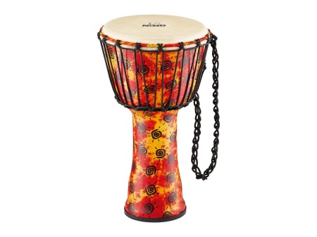 Zbliżenie na naciąg djembe 10 cali wykonany z syntetycznego materiału, 16 wiązań i linka 4 mm