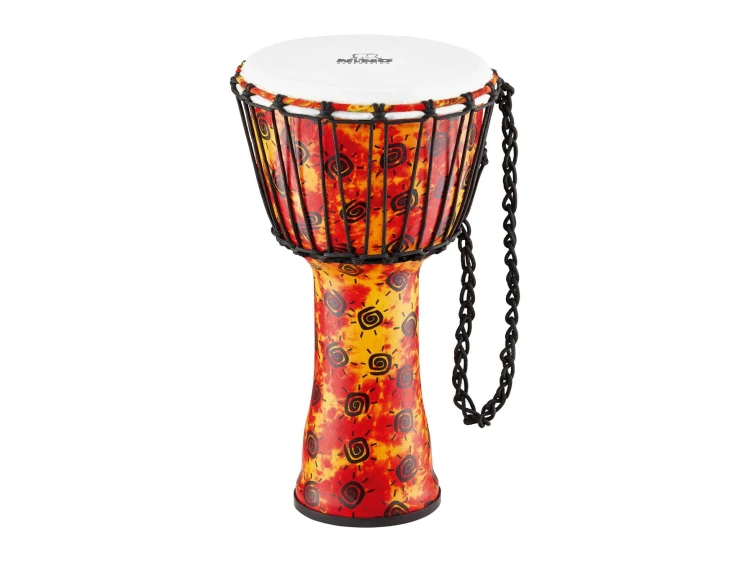 Djembe 10 cali NINO-PDJ1-M-F w ciepłym kolorze słonecznego światła, widok instrumentu z boku