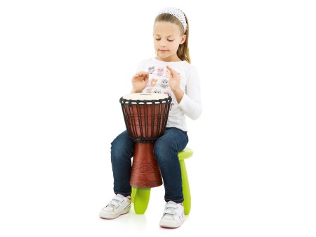 Bęben djembe 8 cali z wyraźnym systemem strojenia Mali-Weave i naturalnym wykończeniem