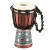 Mini bęben djembe o średnicy 4 1/2 cala z mahoniowym korpusem i ręcznie malowanym wzorem kwiatowym