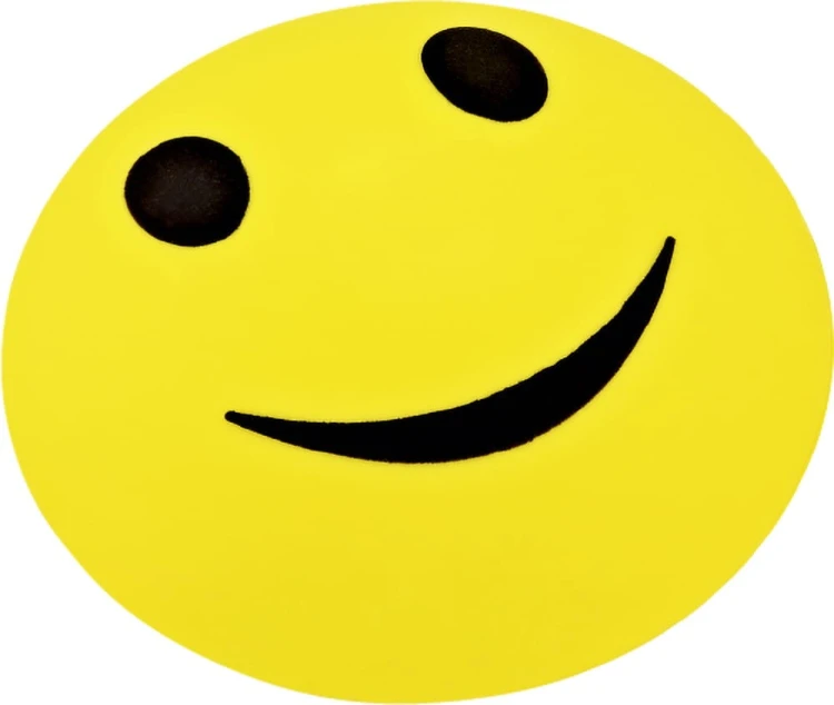 Shaker Happy Face MEINL w jasnożółtym kolorze z grafiką uśmiechniętej twarzy i gładkim brzmieniem