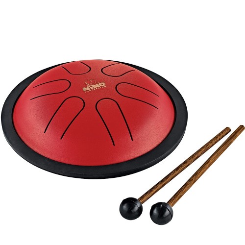 NINO Mini Melody Steel Tongue Drum 6" czerwony – stalowy bębenek melodyczny dla dzieci
