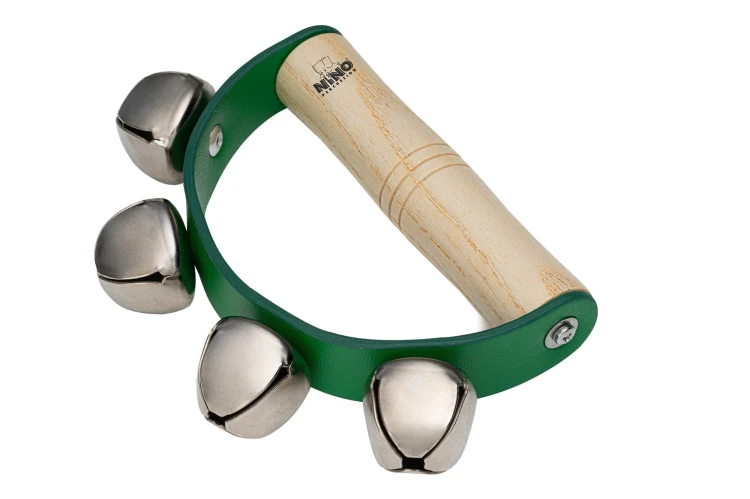 Instrument muzyczny dzwonki sań z czterema stalowymi dzwonkami i drewnianym ergonomicznym uchwytem