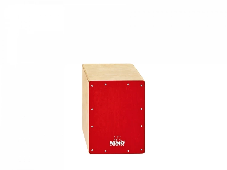 Instrument cajon NINO950R 13 cali z naturalnego drewna brzozowego i czerwonym panelem z logo