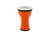 Mini djembe 6 cali w kolorze mandarynka na białym tle z widoczną syntetyczną powłoką