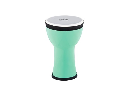 Mini djembe 6 cali w kolorze mięty z syntetyczną powłoką, widok z boku