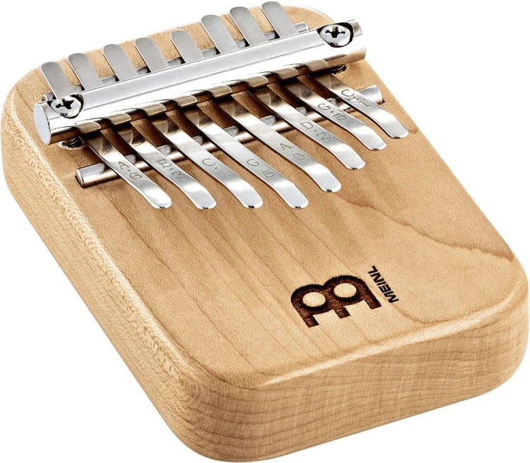 Kalimba KL801S 8-tonowa wykonana z drewna klonowego, widok z przodu i detale instrumentu