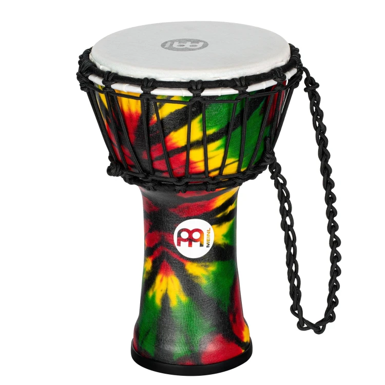 Syntetyczne djembe 7 cali z białym naciągiem i czarnym korpusem widok z góry