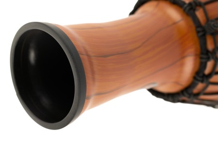 Zbliżenie na naciąg syntetycznego djembe 7 cali w odcieniu Twisted Amber