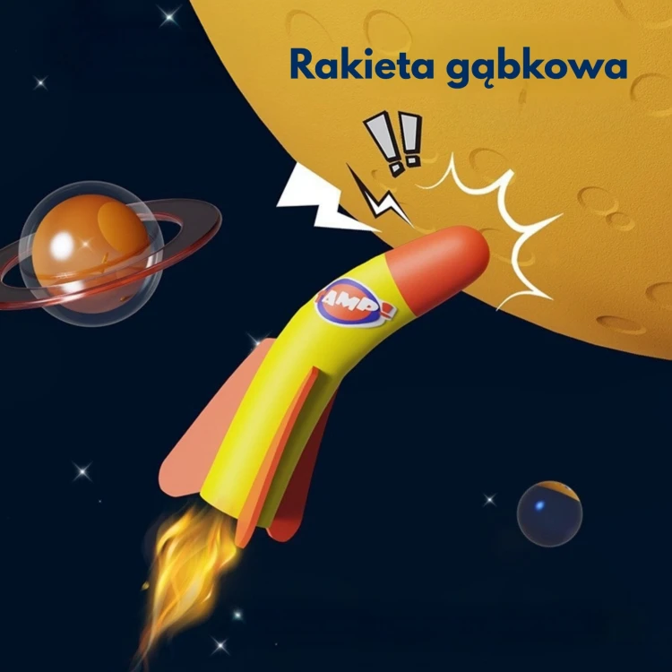 Świecące rakiety piankowe WOOPIE w locie po uderzeniu na zewnątrz — uchwycony detal lotu i światła
