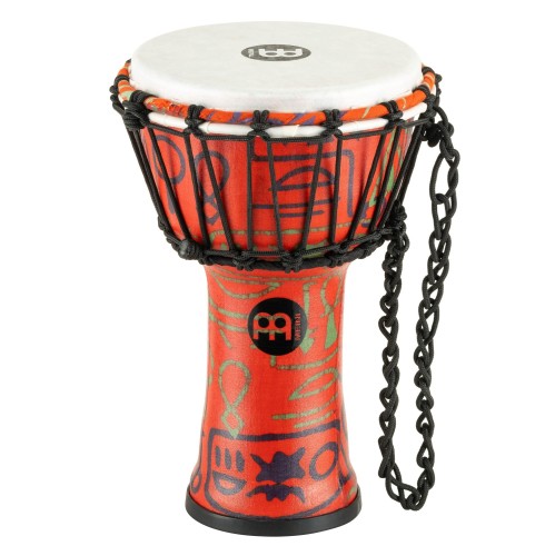 Zbliżenie na syntetyczne djembe bęben 7 cali z naciągiem i wzorem Pharaoh's Script