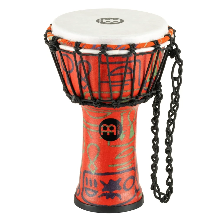 Zbliżenie na syntetyczne djembe bęben 7 cali z naciągiem i wzorem Pharaoh's Script