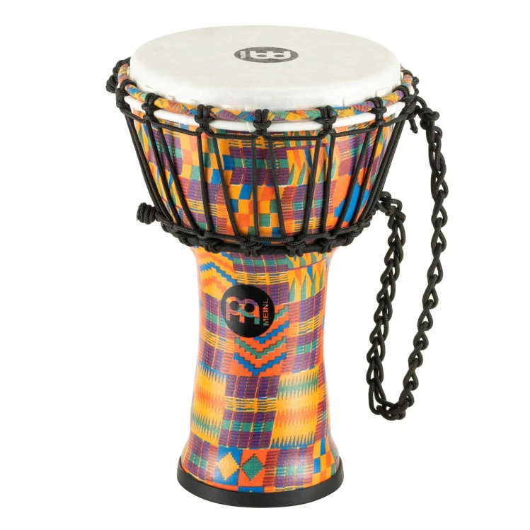 Syntetyczne djembe bęben 7 cali o lekkim korpusie i naciągu Kenjan Quilt w naturalnym świetle