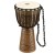 Widok frontowy bębna djembe 10 cali wykonanego z litego mahoniu, prezentacja instrumentu