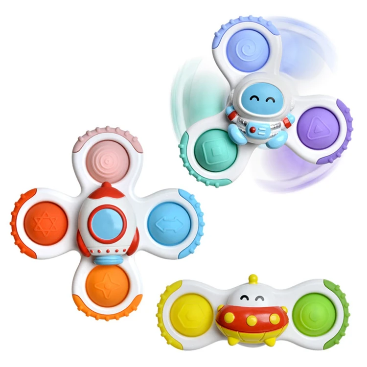 Spinner WOOPIE BABY rakieta z gumową przyssawką — zastosowanie podczas zabawy w wannie