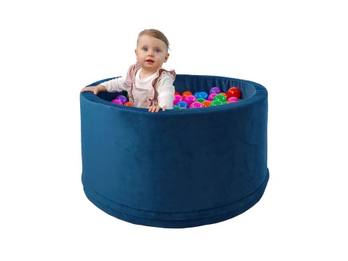 Widok basenu z piłeczkami w welurze AMORE: średnica 90 cm, wysokość 45 cm, 200 piłeczek ø7 cm