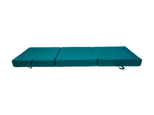 Detal welurowego pokrowca materaca 180×60×10 cm, zbliżenie na strukturę tkaniny i przeszycia