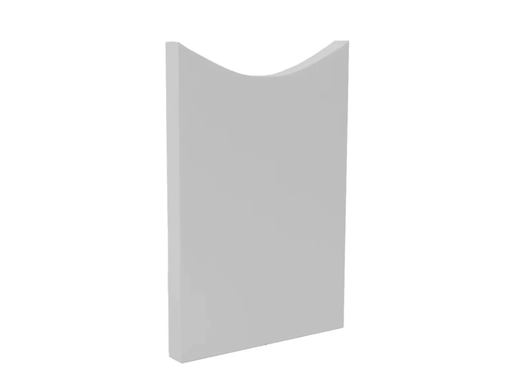 Panel Relax — ujęcie prezentujące cały panel 60 x 90 cm oraz białą tapicerkę oparcia do puf, widoczne wymiary i profil
