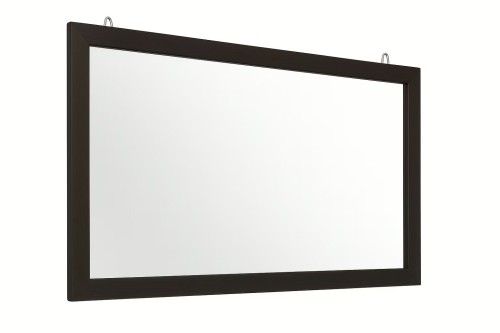 Widok lustra logopedycznego wenge zbliżenie na mocowanie i narożnik; rama MDF z folią meblową, grubość 2,2 cm