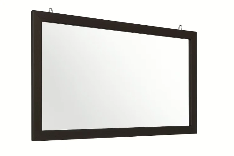 Lustro logopedyczne wenge 180×70 cm z ramą MDF pokrytą folią meblową — widok całości i detalu ramy.