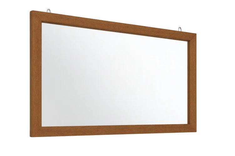 Detale lustra logopedycznego 160×70 cm: tafla podklejona folią na płycie HDF, mocowanie silikonem i powierzchnia w wykończeniu DĄB GRAND