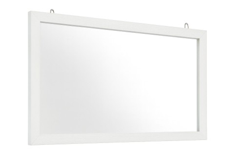 Lustro logopedyczne 180×50 cm z białą ramą MDF, widok na taflę podklejoną folią i stabilne, klejone narożniki