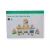 Opakowanie i rozmieszczenie 22 elementów zestawu SensArt Sand — widoczne różne geometryczne kształty i naturalne drewno bukowe.