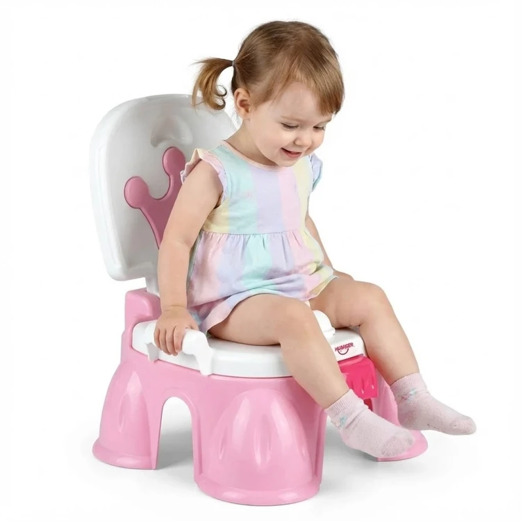 Zbliżenie panelu muzycznego i siedziska nocnika WOOPIE BABY — detal przycisków i ergonomicznego wykończenia