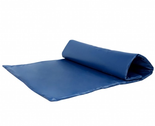 Szara mata do rolowania — cienki materac piankowy 200 × 125 × 2 cm, ujęcie prezentujące krawędź i grubość 2 cm