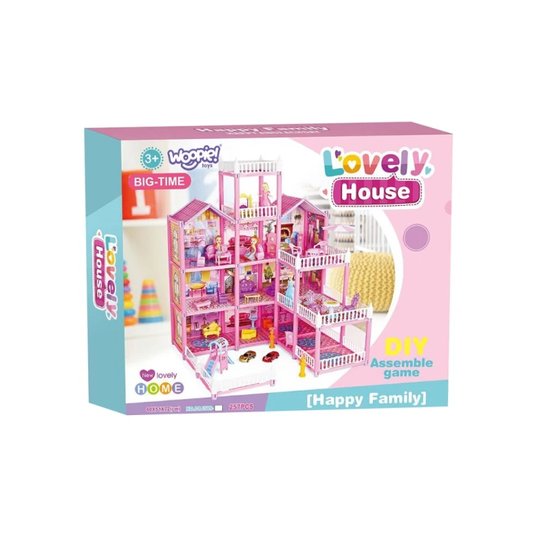 Opakowanie LOVELY HOUSE WOOPIE — karton z ilustracją i zawartością zestawu widoczna z boku