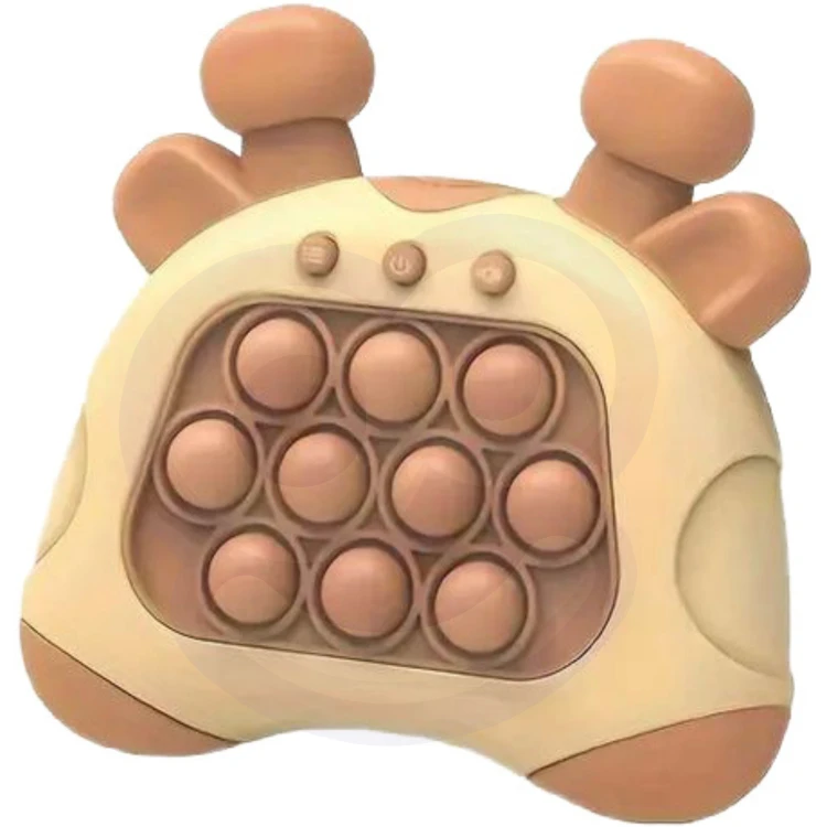Żyrafka POP IT WOOPIE w dłoni — pokaz chwytu i rozmieszczenie wypukłych pól do naciskania